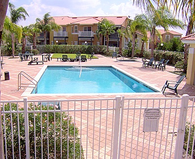 Swimming pool next to K's Crystal at Emerald Island Resort