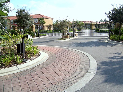 Security gate to K's Crystal section of Emerald Island Resort