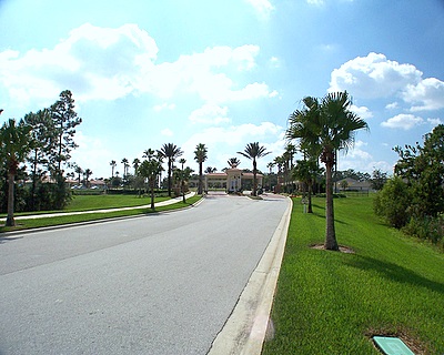 View up Emeral Island entry road